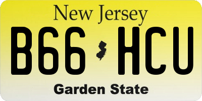 NJ license plate B66HCU