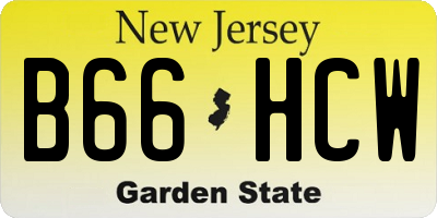 NJ license plate B66HCW