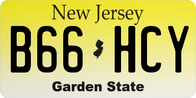 NJ license plate B66HCY