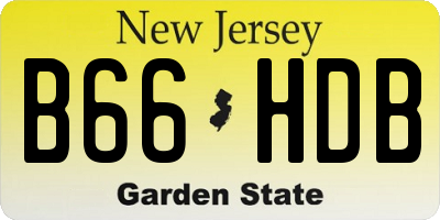 NJ license plate B66HDB