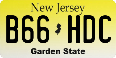 NJ license plate B66HDC