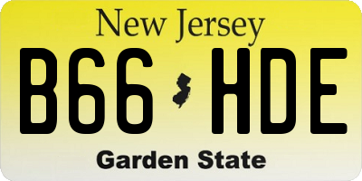 NJ license plate B66HDE