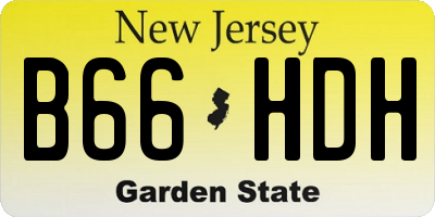 NJ license plate B66HDH