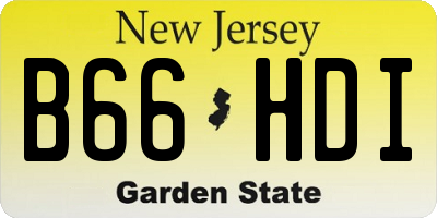 NJ license plate B66HDI