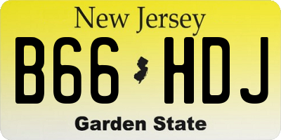 NJ license plate B66HDJ