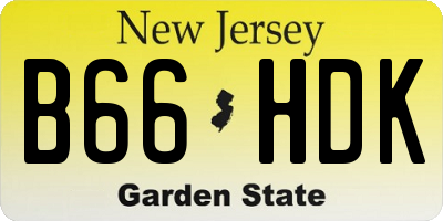 NJ license plate B66HDK