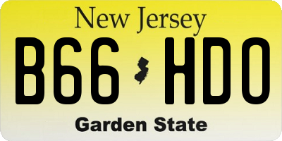 NJ license plate B66HDO