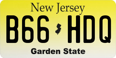 NJ license plate B66HDQ