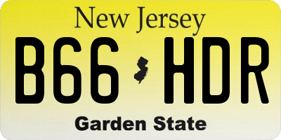 NJ license plate B66HDR