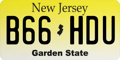 NJ license plate B66HDU