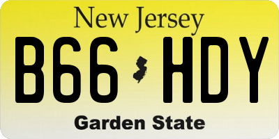 NJ license plate B66HDY