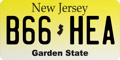 NJ license plate B66HEA