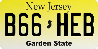 NJ license plate B66HEB