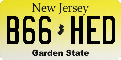NJ license plate B66HED
