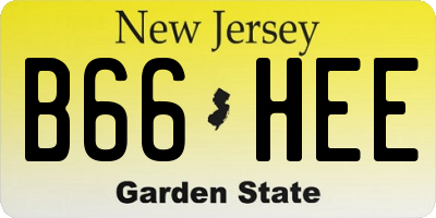 NJ license plate B66HEE