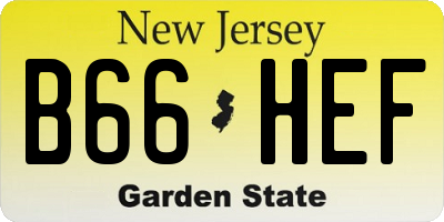 NJ license plate B66HEF