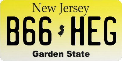 NJ license plate B66HEG