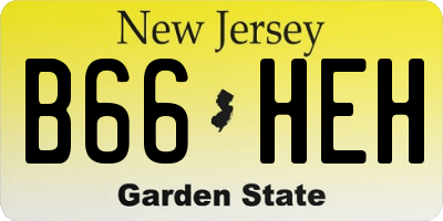 NJ license plate B66HEH