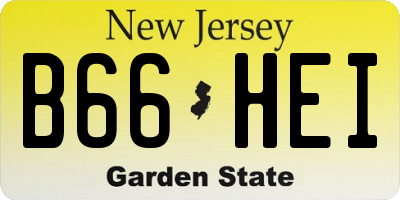 NJ license plate B66HEI