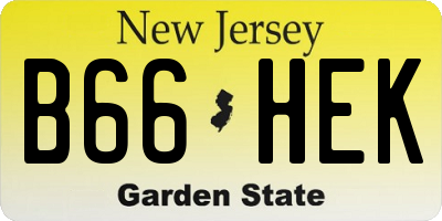 NJ license plate B66HEK