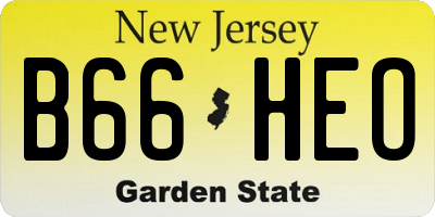 NJ license plate B66HEO