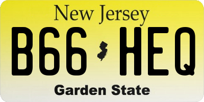 NJ license plate B66HEQ