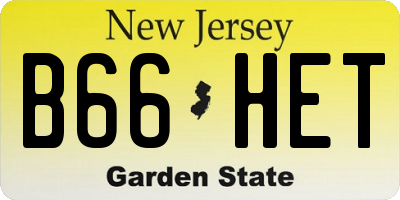 NJ license plate B66HET