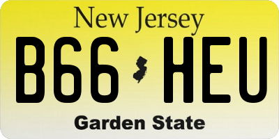 NJ license plate B66HEU