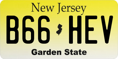 NJ license plate B66HEV