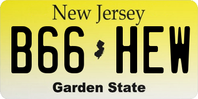 NJ license plate B66HEW