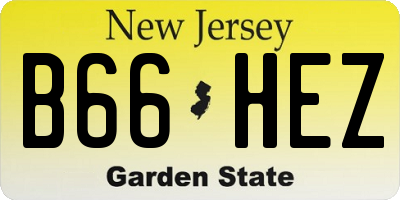 NJ license plate B66HEZ