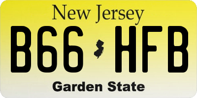 NJ license plate B66HFB