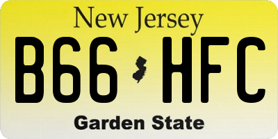NJ license plate B66HFC
