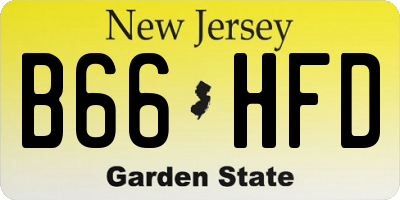 NJ license plate B66HFD