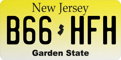 NJ license plate B66HFH