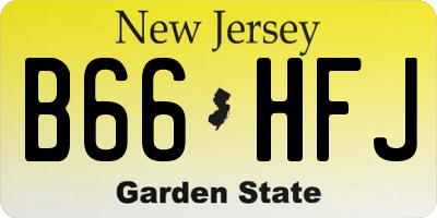 NJ license plate B66HFJ