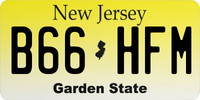NJ license plate B66HFM