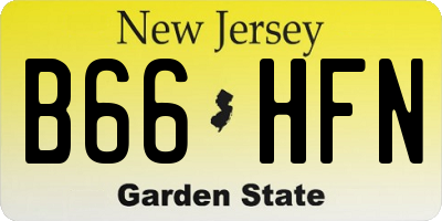 NJ license plate B66HFN