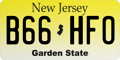 NJ license plate B66HFO