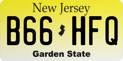 NJ license plate B66HFQ
