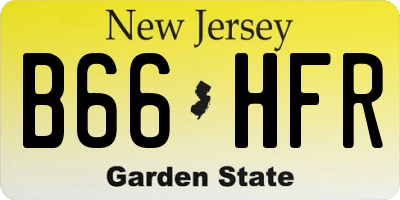 NJ license plate B66HFR