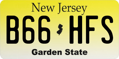 NJ license plate B66HFS