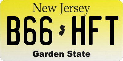 NJ license plate B66HFT