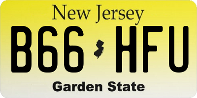 NJ license plate B66HFU