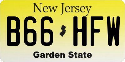 NJ license plate B66HFW