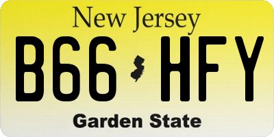 NJ license plate B66HFY