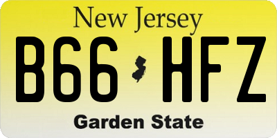 NJ license plate B66HFZ
