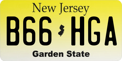 NJ license plate B66HGA