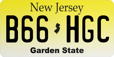 NJ license plate B66HGC