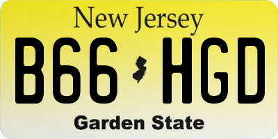 NJ license plate B66HGD